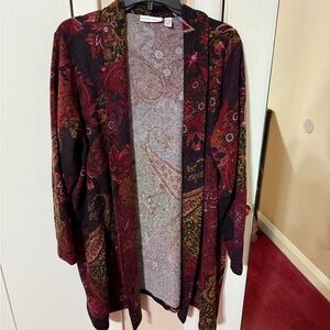 Susan Graver Multicolor Paisley Cardigan